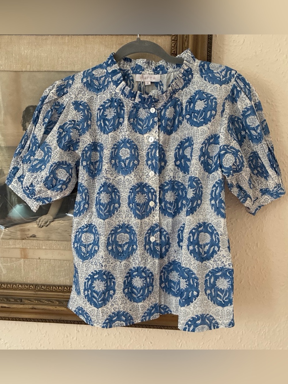 NWT Marea Floral Blockprint Blouse